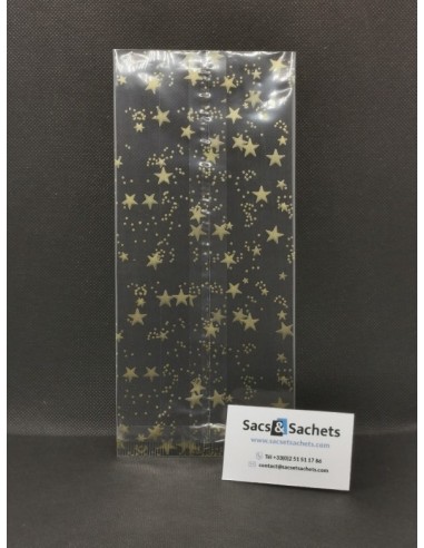 Sachet fond plat motif Noël Stars -...