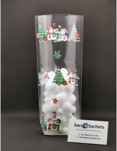 120 Pcs Sachet Plastique Transparent Noël, 27 x 13 cm Sachets